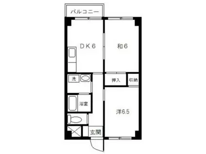 友ビル1号(2DK/4階)の間取り写真