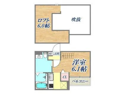 MAISON DE CERCLE(1K/1階)の間取り写真