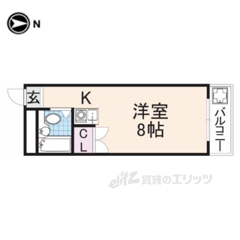 神殿マンション3号棟(ワンルーム/3階)の間取り写真