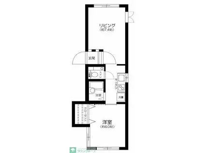 MODULOR阿佐谷南(1LDK/3階)の間取り写真