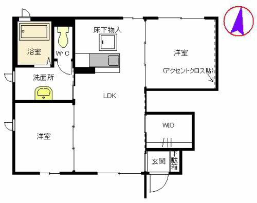 ヴェルドミール(2LDK/1階)の間取り写真