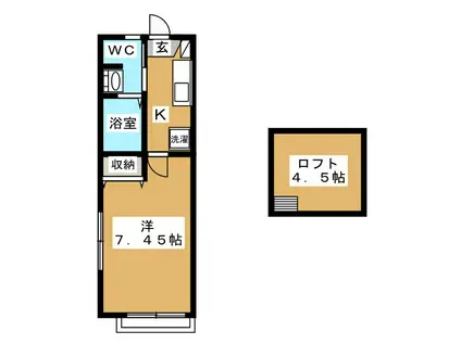 ノーブル館(1K/2階)の間取り写真