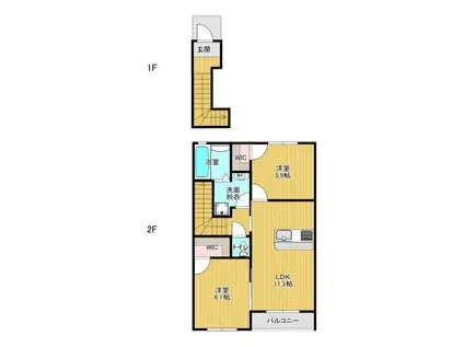 M S GARDEN(2LDK/2階)の間取り写真