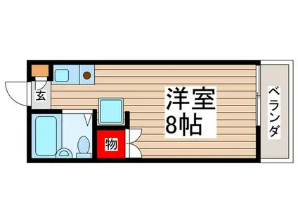 グランデュール菊地(ワンルーム/2階)の間取り写真