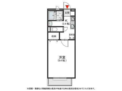 アリエッタ西堤(1K/2階)の間取り写真