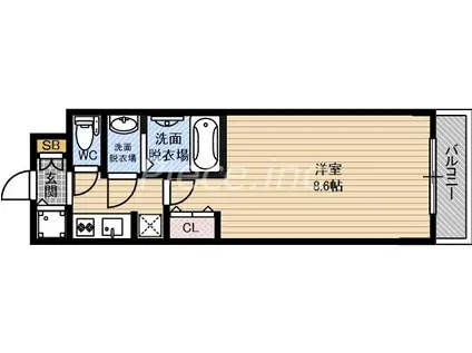 スワンズシティ堂島川(1K/6階)の間取り写真