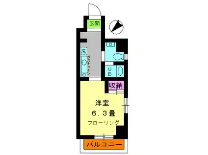 ブリランテマンション(1K/1階)の間取り写真