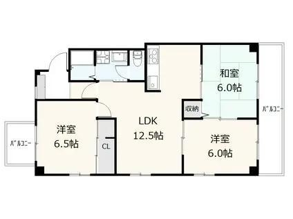 ホワイトハイツ(3LDK/3階)の間取り写真
