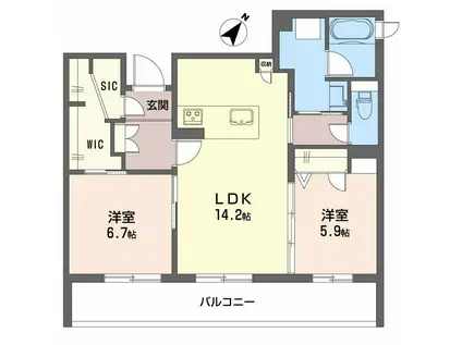 ことぶき(2LDK/2階)の間取り写真