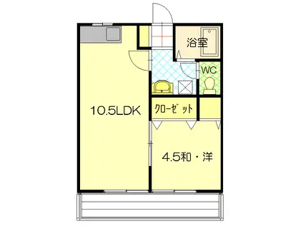 ハイツAWA(1LDK/2階)の間取り写真