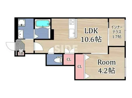 ラ・ルーチェII(1LDK/1階)の間取り写真