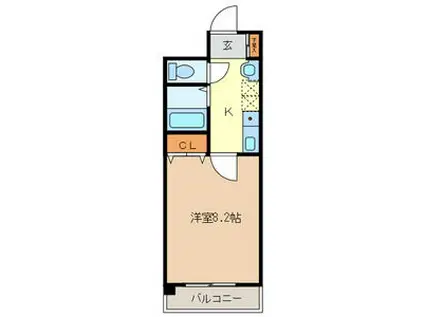 ドリームI(1K/2階)の間取り写真