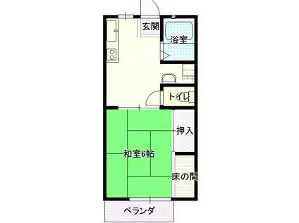 KMハイツ(1K/2階)の間取り写真