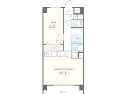 TSヴィラージュ(1LDK/5階)の間取り写真