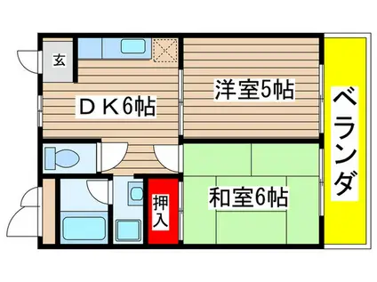 須崎ハイツ(2DK/2階)の間取り写真