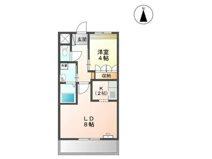 モア エ・シャロム(1LDK/2階)の間取り写真