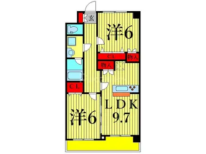パルクヴェール(2DK/3階)の間取り写真