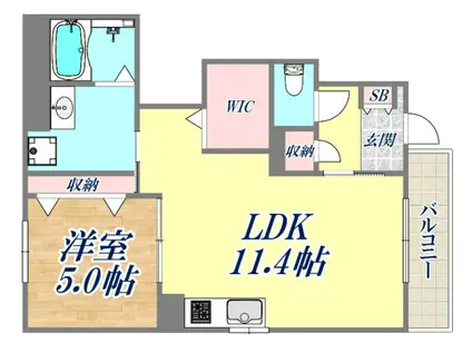 西宮市甲子園町アパート工事(1LDK/1階)の間取り写真