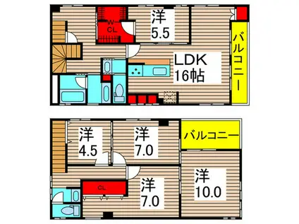 さかいビル(5LDK/2階)の間取り写真