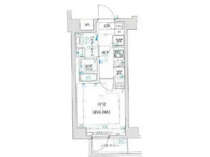 GENOVIA堀切菖蒲園(1K/6階)の間取り写真