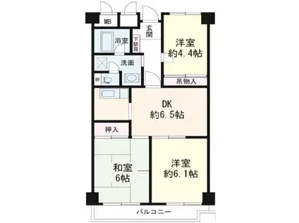 曳舟東ビューハイツ(3DK/3階)の間取り写真