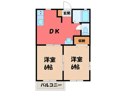 ハイツシャルマン(2DK/2階)の間取り写真