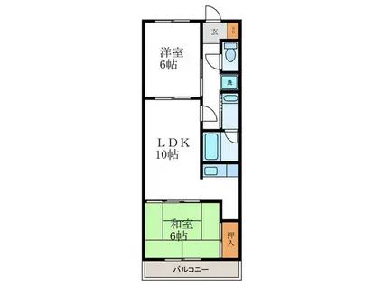 トマーテ桂(2LDK/1階)の間取り写真