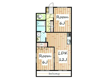サンパールマンション(2LDK/3階)の間取り写真