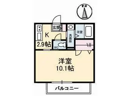 シャーメゾン島田本町(1K/2階)の間取り写真