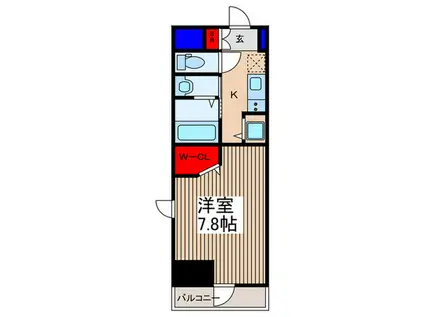 スアヴィス鳩ケ谷(1K/8階)の間取り写真