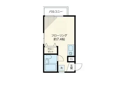 TCRE早稲田(ワンルーム/1階)の間取り写真