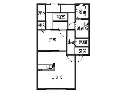 ヴィラ・シャンピニヨンIID(2LDK/1階)の間取り写真