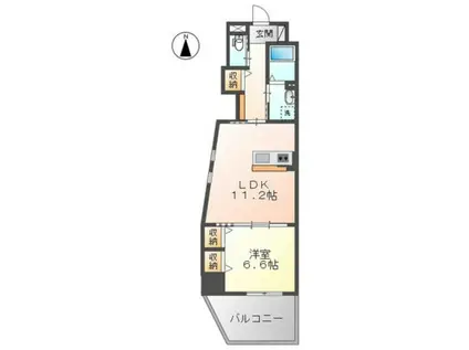 MONTE LIBRO (1LDK/2階)の間取り写真