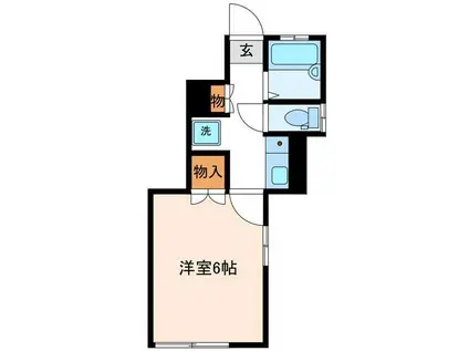 パインヒルズ(1K/1階)の間取り写真