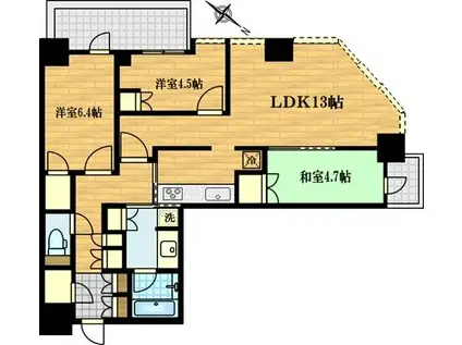 リヴァリエA棟(3LDK/6階)の間取り写真