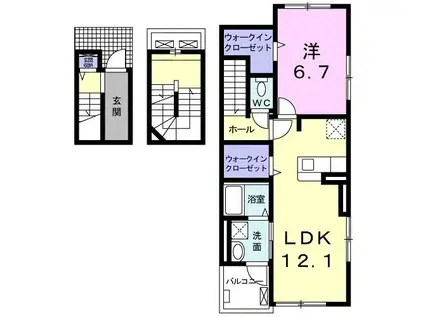 ルミナーレ(1LDK/3階)の間取り写真