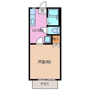シーサイドフジ(1DK/1階)の間取り写真