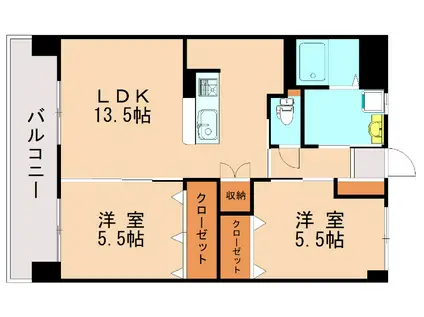 シベールNISHIDA(2LDK/2階)の間取り写真