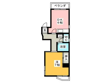 ファミール吉沢I(1DK/3階)の間取り写真