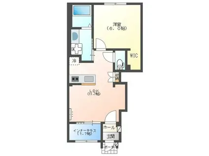 HALE ELUEKO(1LDK/1階)の間取り写真