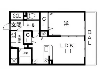 SKORD(1LDK/3階)の間取り写真