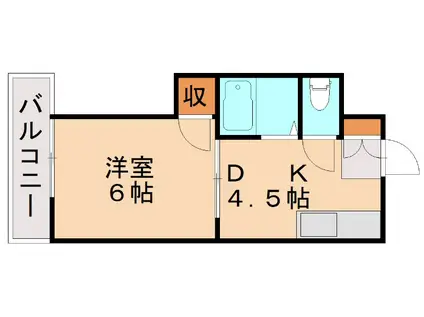 シャトレ穴生(1DK/1階)の間取り写真