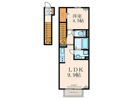 ESPERANCE今町(1LDK/2階)の間取り写真