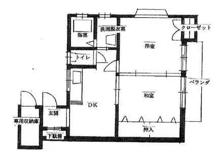 モアパートII(2DK/1階)の間取り写真