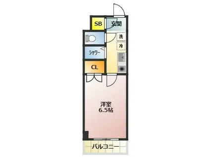 第二ピュアマンション(1K/4階)の間取り写真