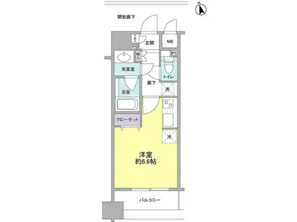 プラティーク三軒茶屋(ワンルーム/10階)の間取り写真