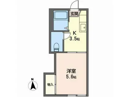 メゾン北五番丁(1K/1階)の間取り写真