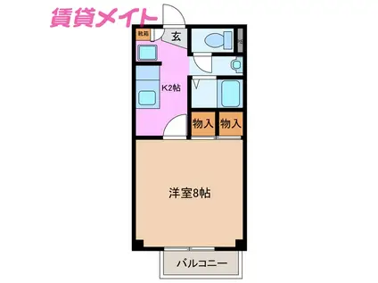 クレール(1K/2階)の間取り写真