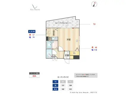 エスポワールマンション天神南(1K/3階)の間取り写真