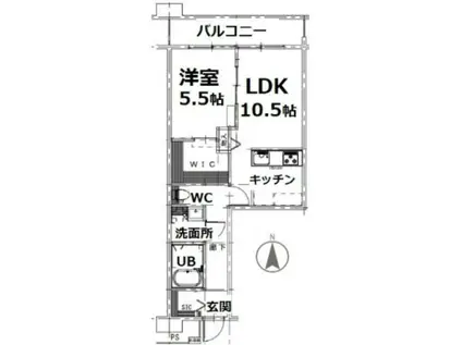 シティコート目黒(1LDK/5階)の間取り写真